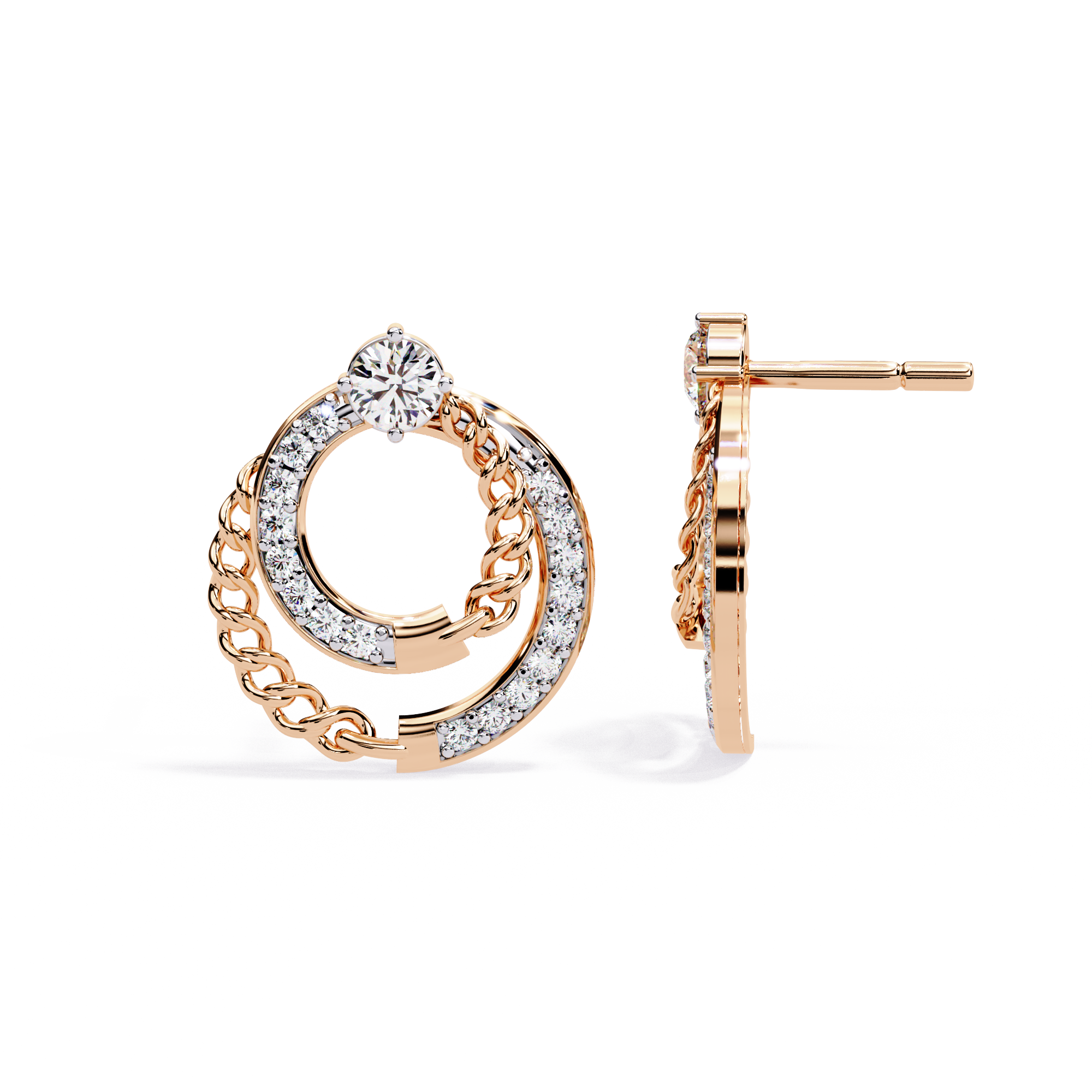 Celestial Link 0.46ct Diamond Earrings | Solitairekart